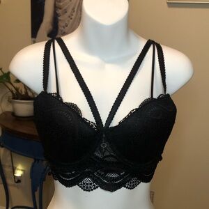 Maddie & Coco Black Lace Caged Bra 36B